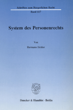 System des Personenrechts System des Personenrechts