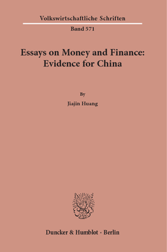 Essays on Money and Finance: Evidence for China Essays on Money and Finance: Evidence for China