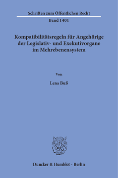 Kompatibilitätsregeln für Angehörige der Legislativ- und Exekutivorgane im Mehrebenensystem Kompatibilitätsregeln für Angehörige der Legislativ- und Exekutivorgane im Mehrebenensystem