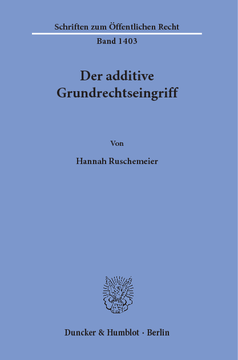 Der additive Grundrechtseingriff Der additive Grundrechtseingriff