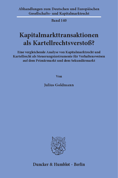 Kapitalmarkttransaktionen als Kartellrechtsverstoß? Kapitalmarkttransaktionen als Kartellrechtsverstoß?