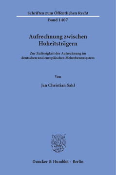 Aufrechnung zwischen Hoheitsträgern Aufrechnung zwischen Hoheitsträgern
