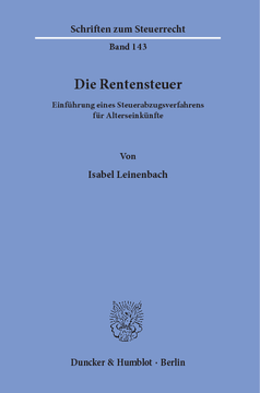 Die Rentensteuer Die Rentensteuer