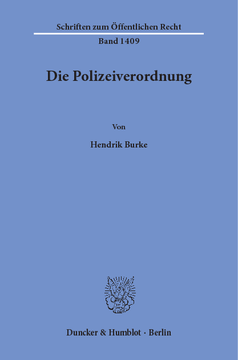Die Polizeiverordnung Die Polizeiverordnung