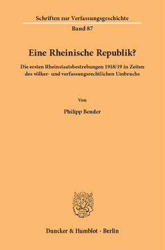 Eine Rheinische Republik? Eine Rheinische Republik?