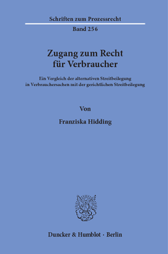 Zugang zum Recht für Verbraucher Zugang zum Recht für Verbraucher