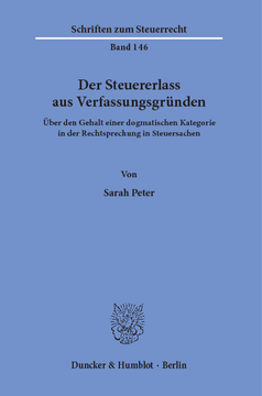 Der Steuererlass aus Verfassungsgründen Der Steuererlass aus Verfassungsgründen