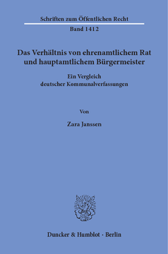 Das Verhältnis von ehrenamtlichem Rat und hauptamtlichem Bürgermeister Das Verhältnis von ehrenamtlichem Rat und hauptamtlichem Bürgermeister