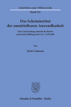 Das Scheininstitut der unmittelbaren Anwendbarkeit Das Scheininstitut der unmittelbaren Anwendbarkeit