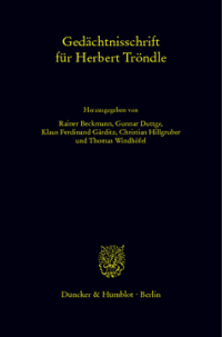 Gedächtnisschrift für Herbert Tröndle