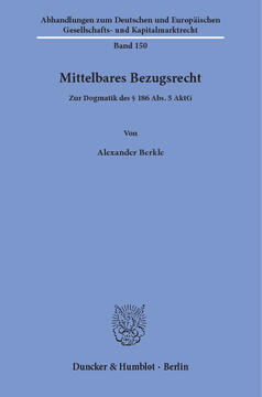Mittelbares Bezugsrecht Mittelbares Bezugsrecht
