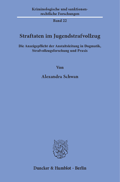 Straftaten im Jugendstrafvollzug Straftaten im Jugendstrafvollzug