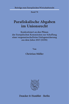 Parafiskalische Abgaben im Unionsrecht Parafiskalische Abgaben im Unionsrecht