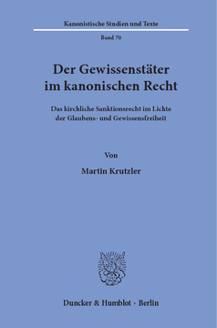 Der Gewissenstäter im kanonischen Recht Der Gewissenstäter im kanonischen Recht