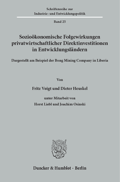 Sozioökonomische Folgewirkungen privatwirtschaftlicher Direktinvestitionen in Entwicklungsländern Sozioökonomische Folgewirkungen privatwirtschaftlicher Direktinvestitionen in Entwicklungsländern