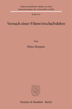 Versuch einer Filmwirtschaftslehre Versuch einer Filmwirtschaftslehre
