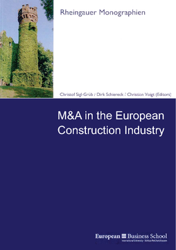 M&A in the European Construction Industry M&A in the European Construction Industry