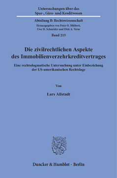 Die zivilrechtlichen Aspekte des Immobilienverzehrkreditvertrages Die zivilrechtlichen Aspekte des Immobilienverzehrkreditvertrages