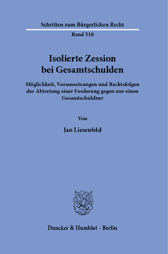 Isolierte Zession bei Gesamtschulden Isolierte Zession bei Gesamtschulden