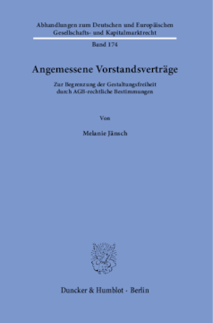 Angemessene Vorstandsverträge Angemessene Vorstandsverträge