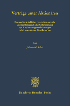 Verträge unter Aktionären Verträge unter Aktionären