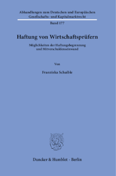 Haftung von Wirtschaftsprüfern Haftung von Wirtschaftsprüfern