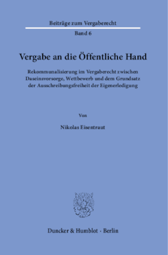 Vergabe an die Öffentliche Hand Vergabe an die Öffentliche Hand