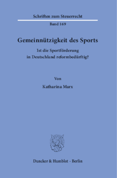 Gemeinnützigkeit des Sports Gemeinnützigkeit des Sports