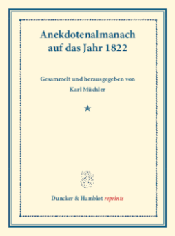 Anekdotenalmanach auf das Jahr 1822 Anekdotenalmanach auf das Jahr 1822