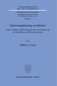 Sanierungsplanung von Banken Sanierungsplanung von Banken