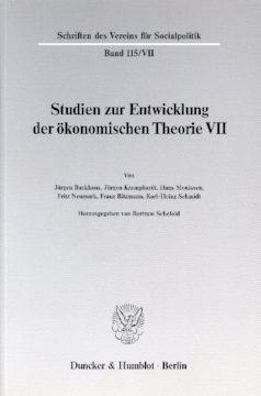 Probleme der Konjunkturtheorie im ausgehenden 19. Jahrhundert Probleme der Konjunkturtheorie im ausgehenden 19. Jahrhundert
