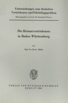Untersuchungen zum deutschen Vertriebenen- und Flüchtlingsproblem Untersuchungen zum deutschen Vertriebenen- und Flüchtlingsproblem