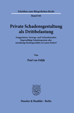 Private Schadensgestaltung als Drittbelastung Private Schadensgestaltung als Drittbelastung