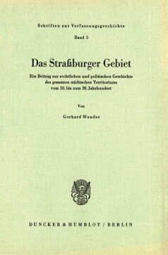 Das Straßburger Gebiet Das Straßburger Gebiet