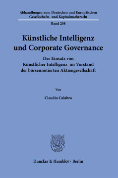 Künstliche Intelligenz und Corporate Governance Künstliche Intelligenz und Corporate Governance