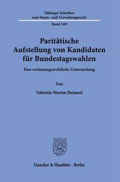 Paritätische Aufstellung von Kandidaten für Bundestagswahlen Paritätische Aufstellung von Kandidaten für Bundestagswahlen