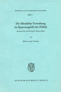 Die öffentliche Verwaltung im Spannungsfeld der Politik, Die öffentliche Verwaltung im Spannungsfeld der Politik,