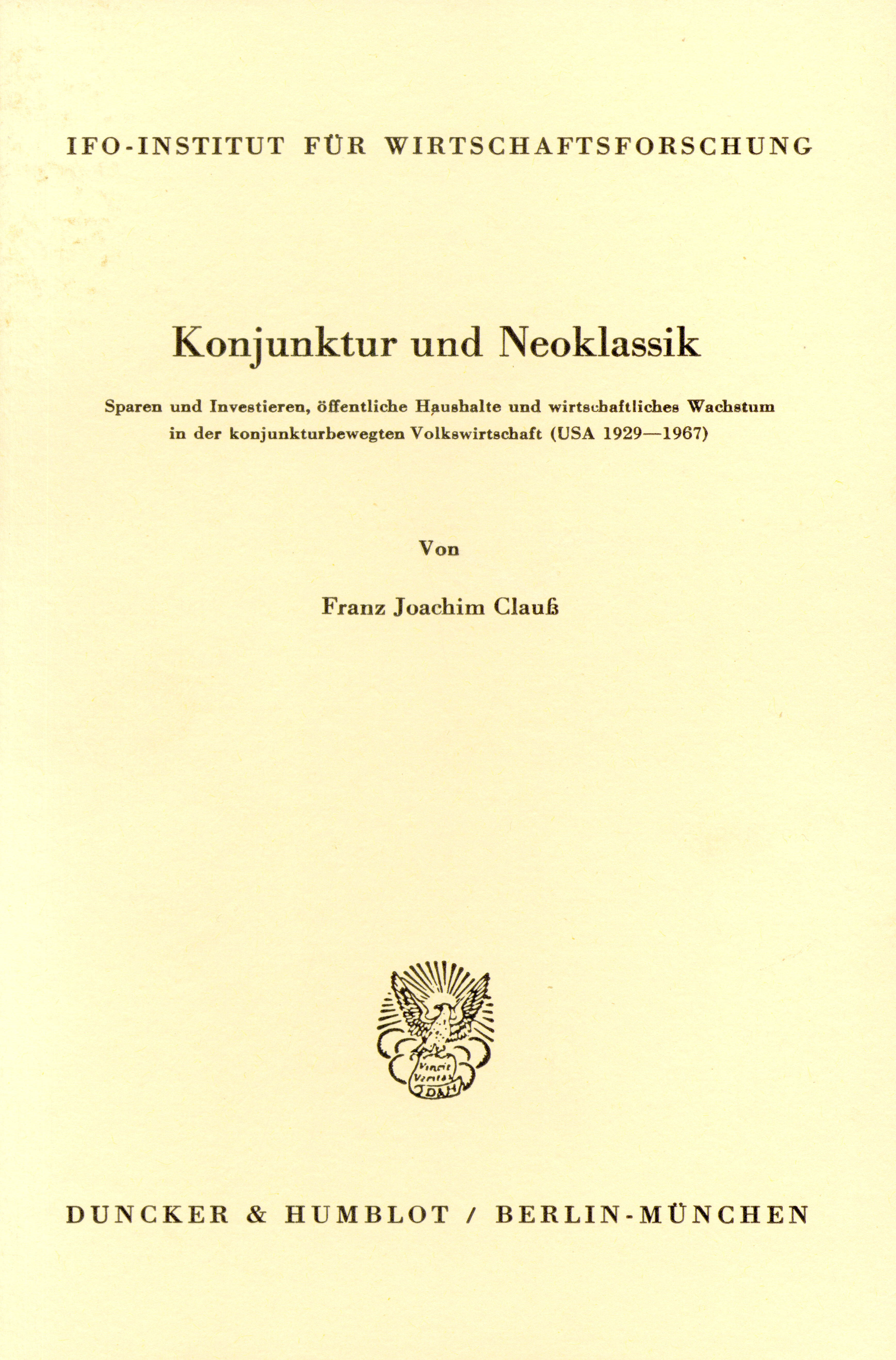 Konjunktur und Neoklassik
