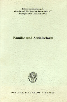 Familie und Sozialreform Familie und Sozialreform