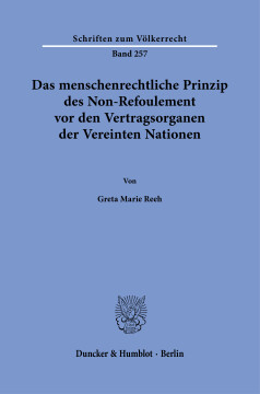 Das menschenrechtliche Prinzip des Non-Refoulement vor den Vertragsorganen der Vereinten Nationen Das menschenrechtliche Prinzip des Non-Refoulement vor den Vertragsorganen der Vereinten Nationen