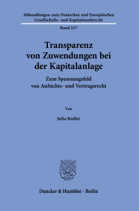 Transparenz von Zuwendungen bei der Kapitalanlage