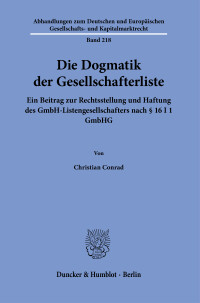 Die Dogmatik der Gesellschafterliste