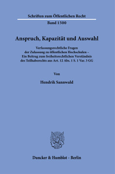 Anspruch, Kapazität und Auswahl Anspruch, Kapazität und Auswahl