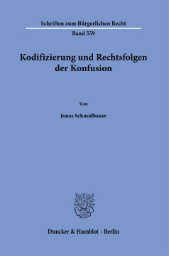 Kodifizierung und Rechtsfolgen der Konfusion Kodifizierung und Rechtsfolgen der Konfusion