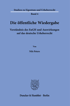 Die öffentliche Wiedergabe Die öffentliche Wiedergabe