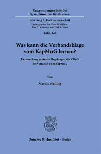 Was kann die Verbandsklage vom KapMuG lernen?
