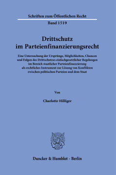 Drittschutz im Parteienfinanzierungsrecht Drittschutz im Parteienfinanzierungsrecht