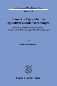 Besondere Eigenschaften legislativer Geschäftsordnungen