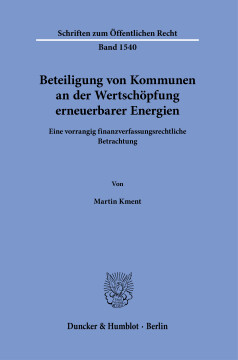 Beteiligung von Kommunen an der Wertschöpfung erneuerbarer Energien Beteiligung von Kommunen an der Wertschöpfung erneuerbarer Energien