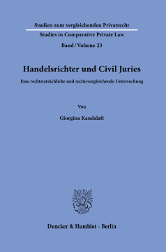 Handelsrichter und Civil Juries Handelsrichter und Civil Juries